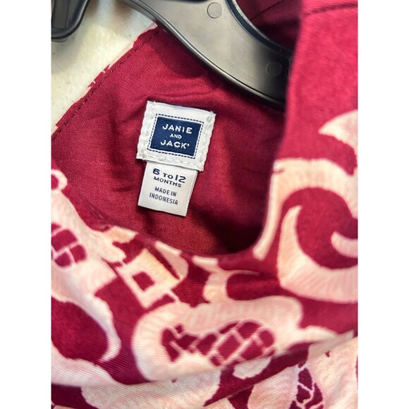 Janie and Jack Cranberry Collection Lace Print Dress 6-12 M - Picture 6 of 6